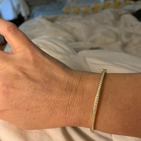 Neiman Marcus 14k Gold Plated Bangle Bracelet - Picture 1 of 5
